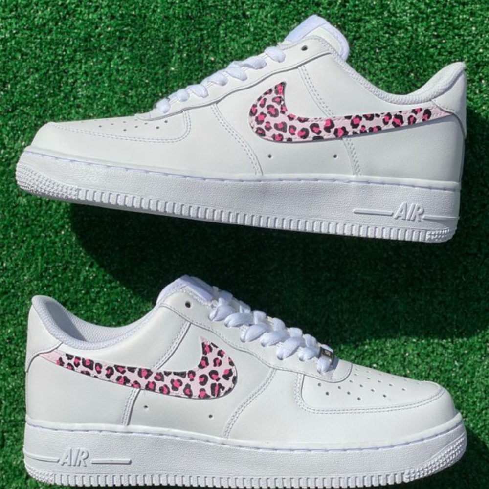 Custom Pink Cheetah Print Air Force 1 Shoes